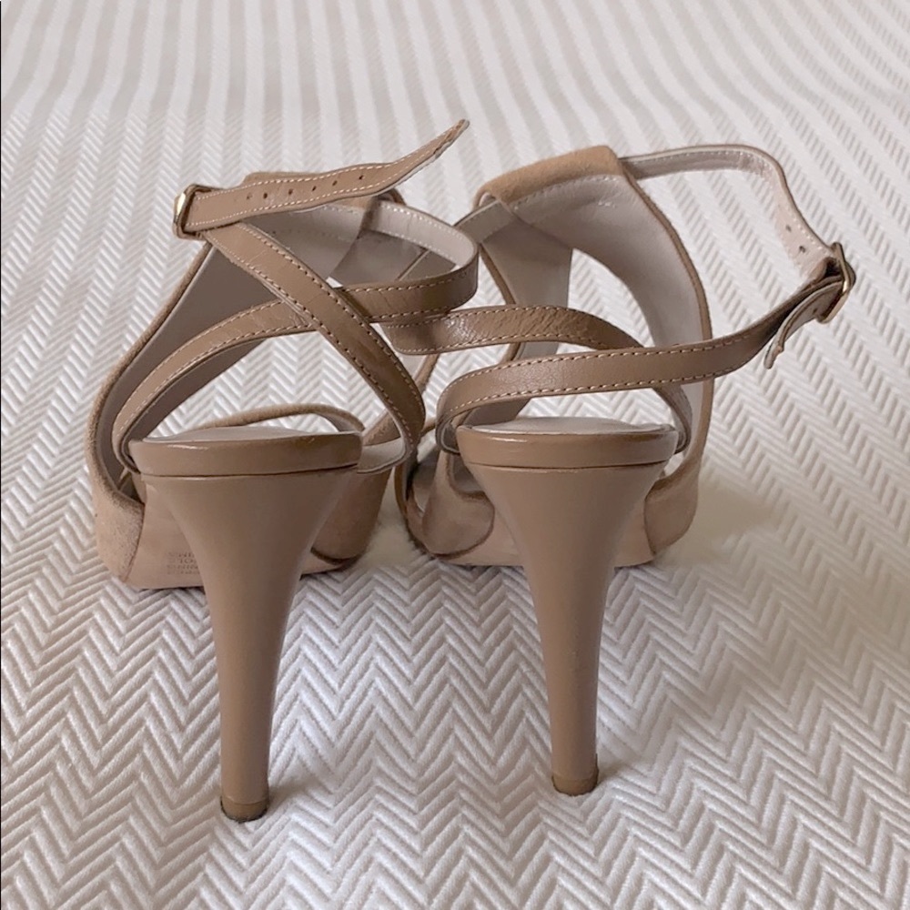ZOMP Camel suede and leather summer heels. 8.5